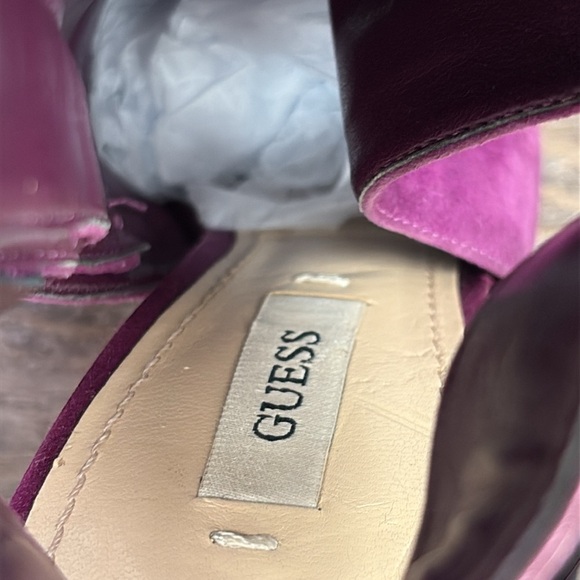 Guess Purple Suede Platform Peep-Toe Stiletto Booties Size 6 - Picture 7 of 14
